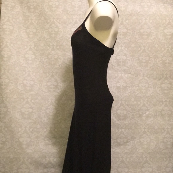 Spaghetti Straps Black Maxi Dress - Picture 2 of 6